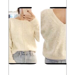 William Rast Ivory Heathered Raised Dot Sweater size small